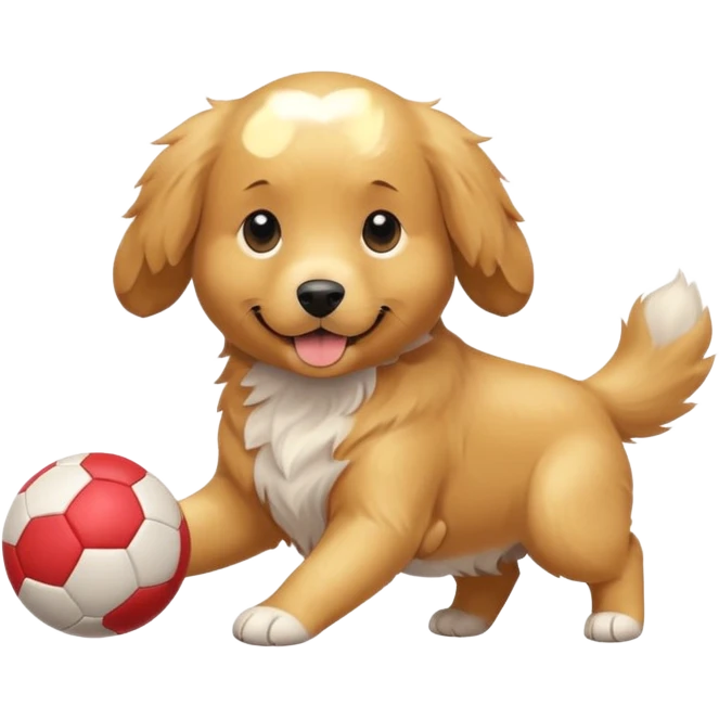 golden retriever playing balls emoji