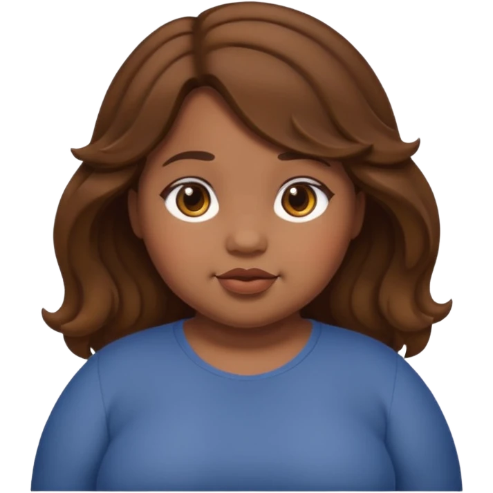 chubby girl with dusky skin tone and wavy hairs emoji