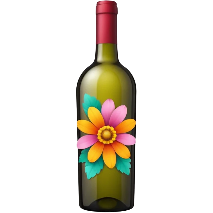 a flower decoration on a wine bottle emoji
