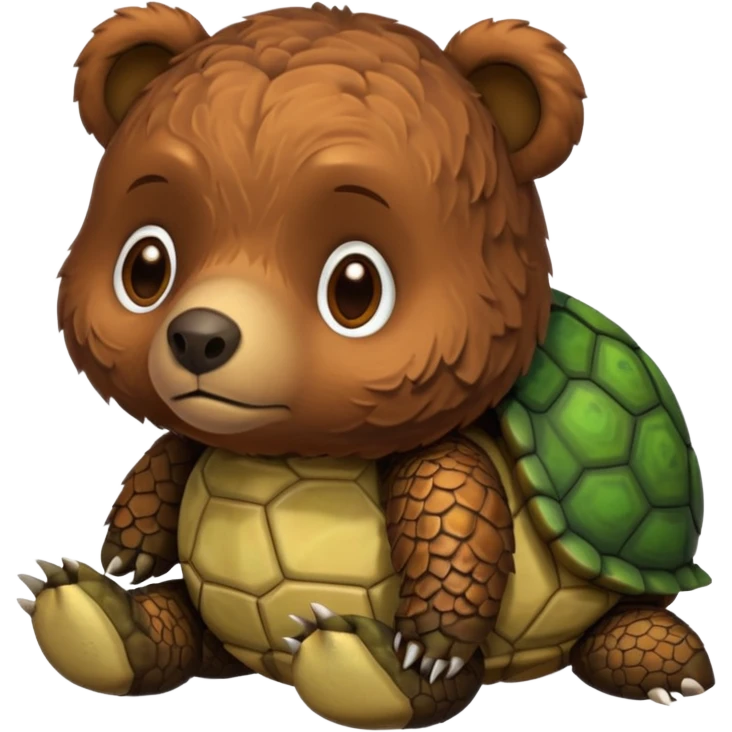 Sad bear with a turtle shell on his back emoji