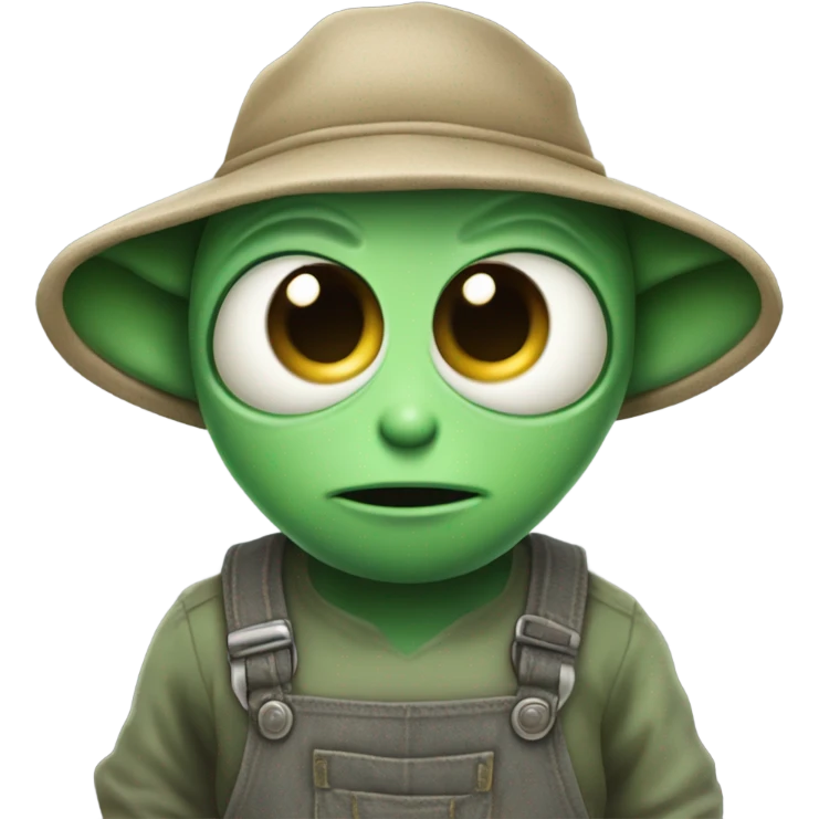 Alien In farmer overalls emoji