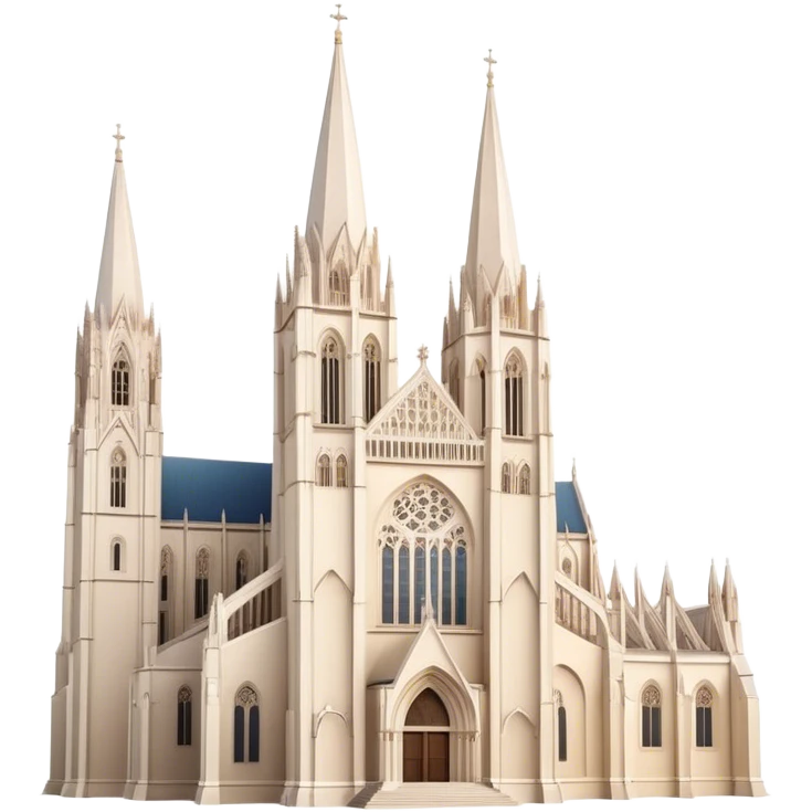 Cinematic Realistic Zagreb Cathedral Landmark Emoji, depicted with Gothic architecture rendered with lifelike detail and majestic, soft lighting. emoji