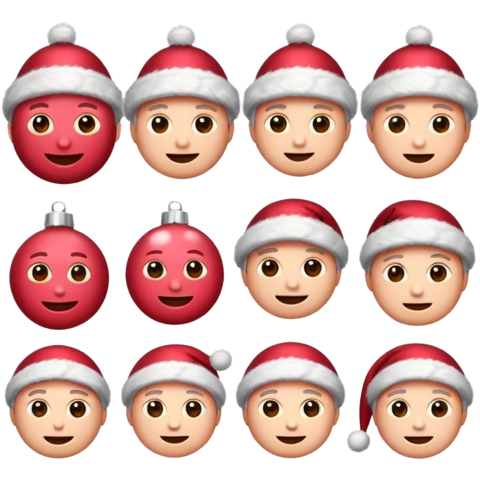 emojis estilo pixar de navidad rosada con rojo emoji