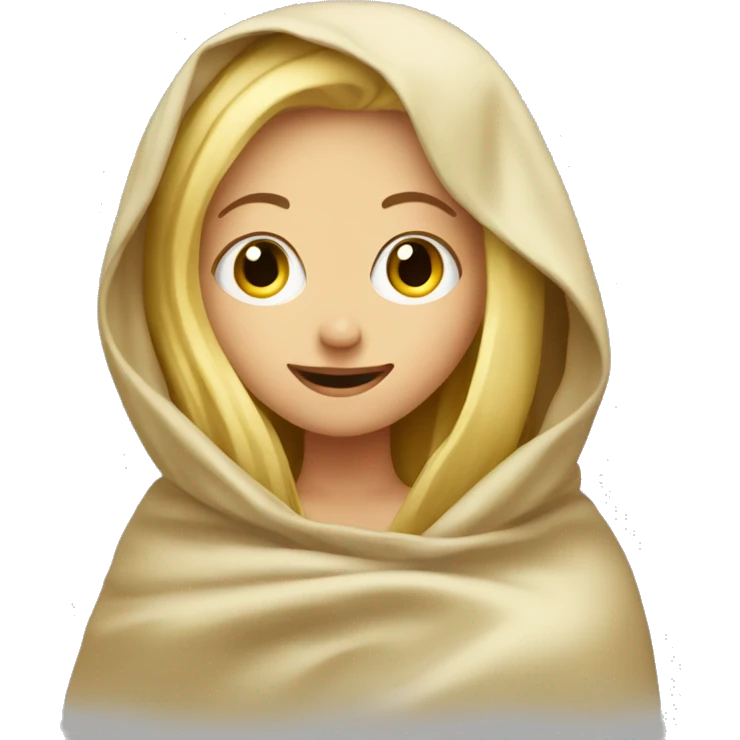 Blonde girl under a blanket  emoji