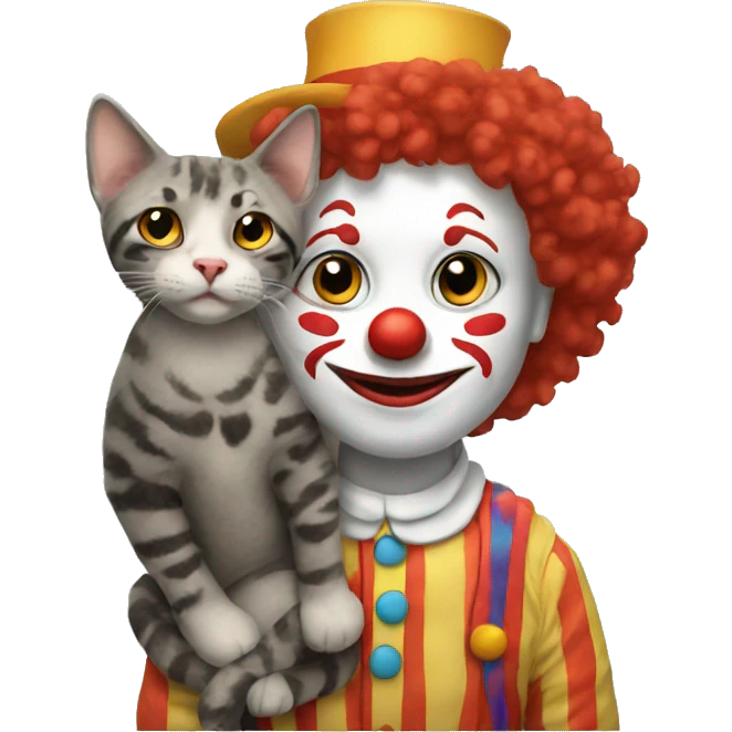 Clown with a cat emoji