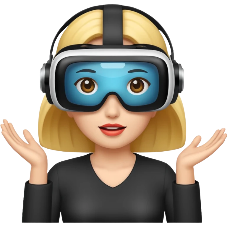 VR wearing woman emoji