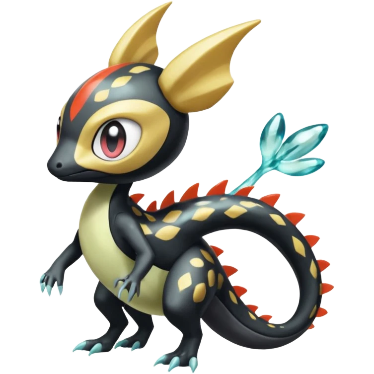Splash-patterned emotional sparky sparky boom boom painful Meloetta-Guilmom-Salandit-Trico-Pokémon-Fakémon-fusion-hybrid-creature emoji