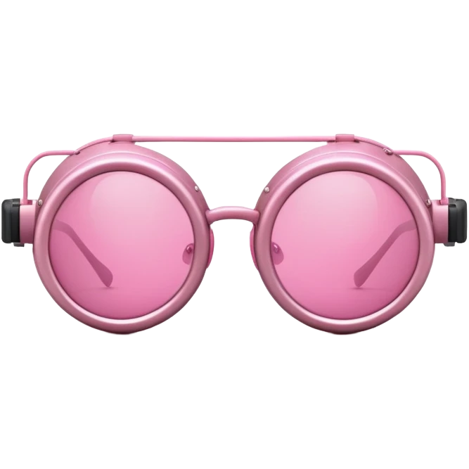 pink tinted welding goggles, round pink lenses, minimal frame, safety glasses emoji