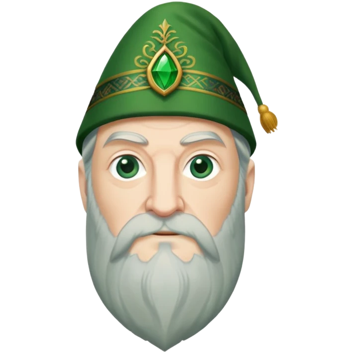 albus dumbledore from harry potter with green fez hat and decorative patterns without gem emoji