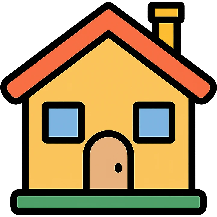 classic house, color icon style, pitched roof, inviting appearance emoji