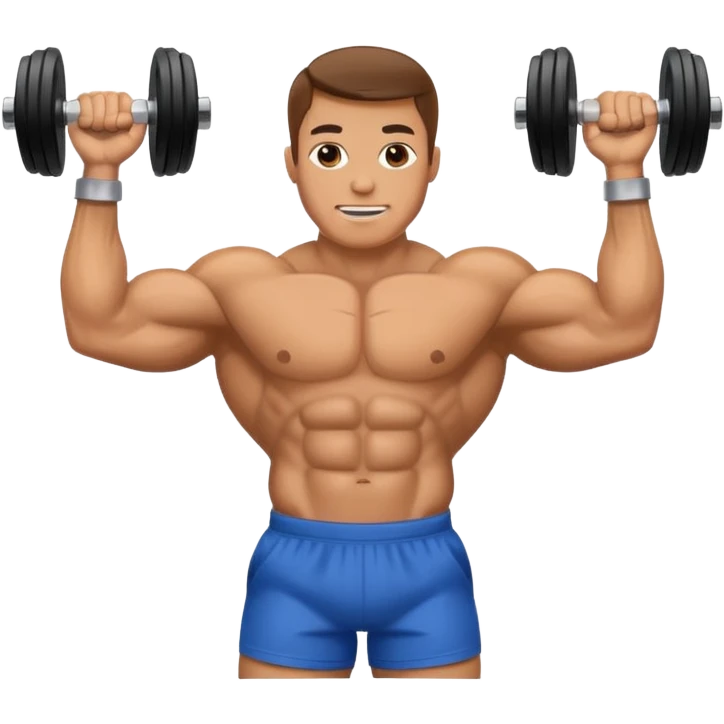 body builder lifting dumbbells emoji