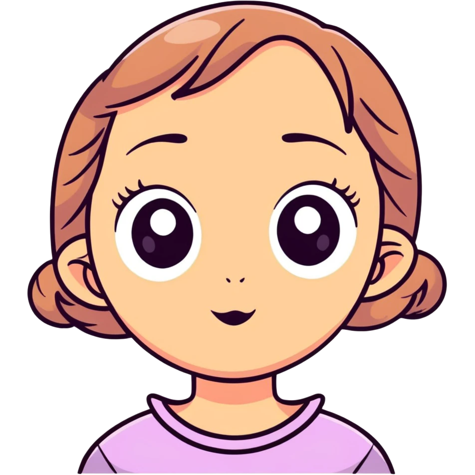 cute girl with big eyes and a playful expression emoji
