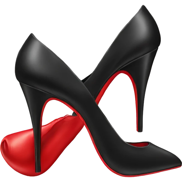 Black high heel shoe red bottom emoji