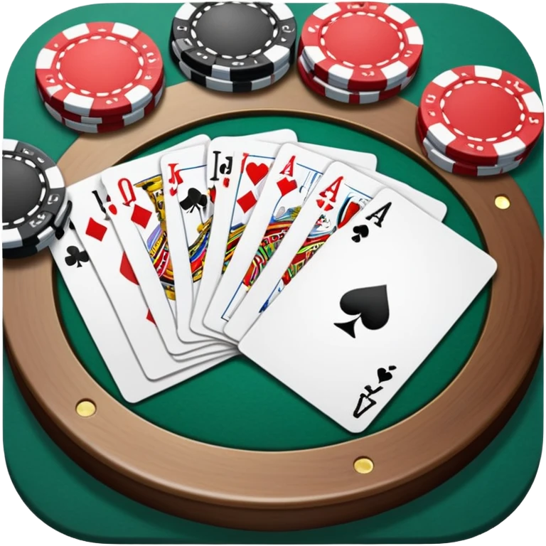 live casino with cards and chips emoji