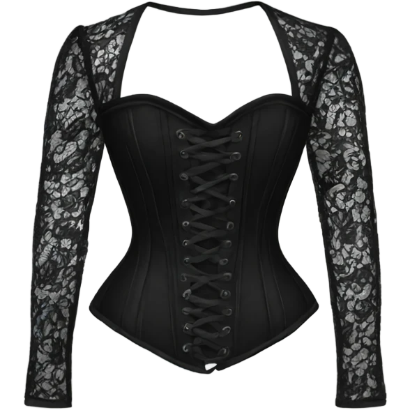 black lace long sleeve corset emoji