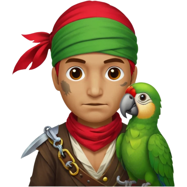 pirate and parrot emoji