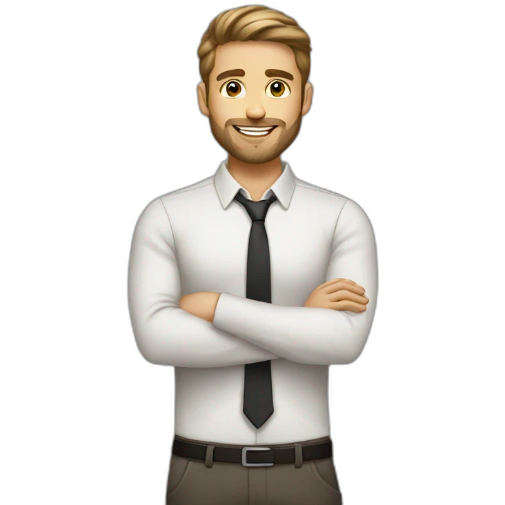 young entrepreneur male short beard darkblond hair emoji