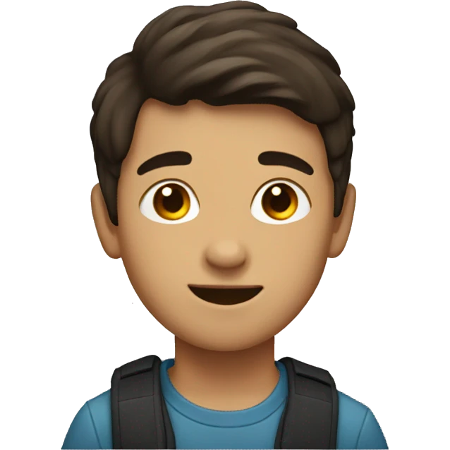 A emoji of a boy with short dark brown hair adolescent  emoji