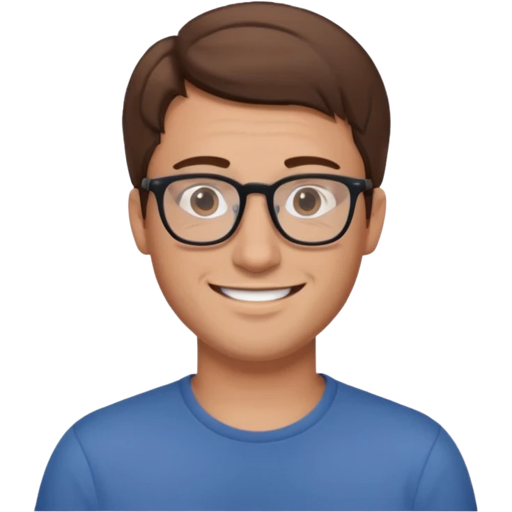 a young dad with brown hair, glasses, without beard emoji
