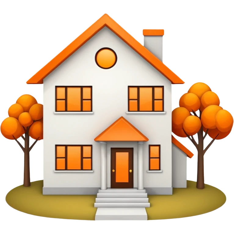 A basic home emoji with orange highlights emoji
