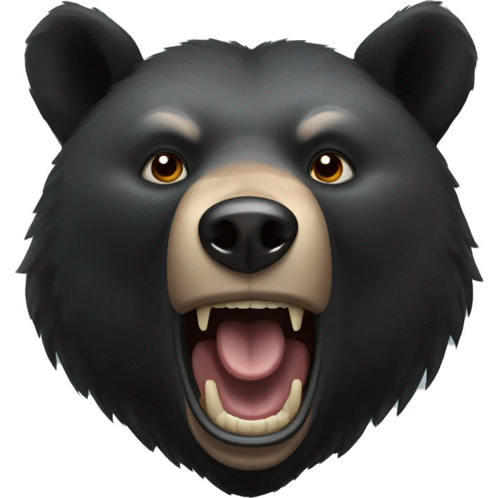The fierce expression of a black bear  emoji