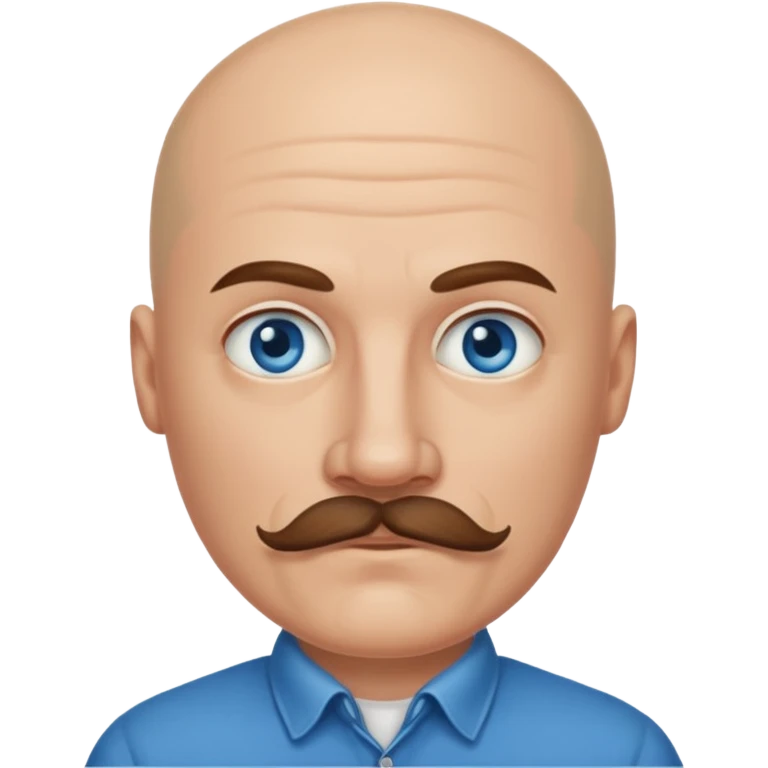 bald and mustached western man emoji