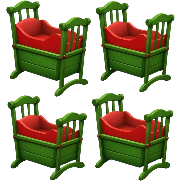 Cradles green and red color emoji