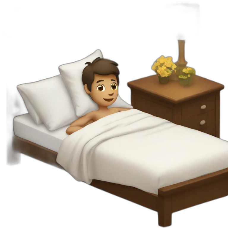 Boy in a bed emoji