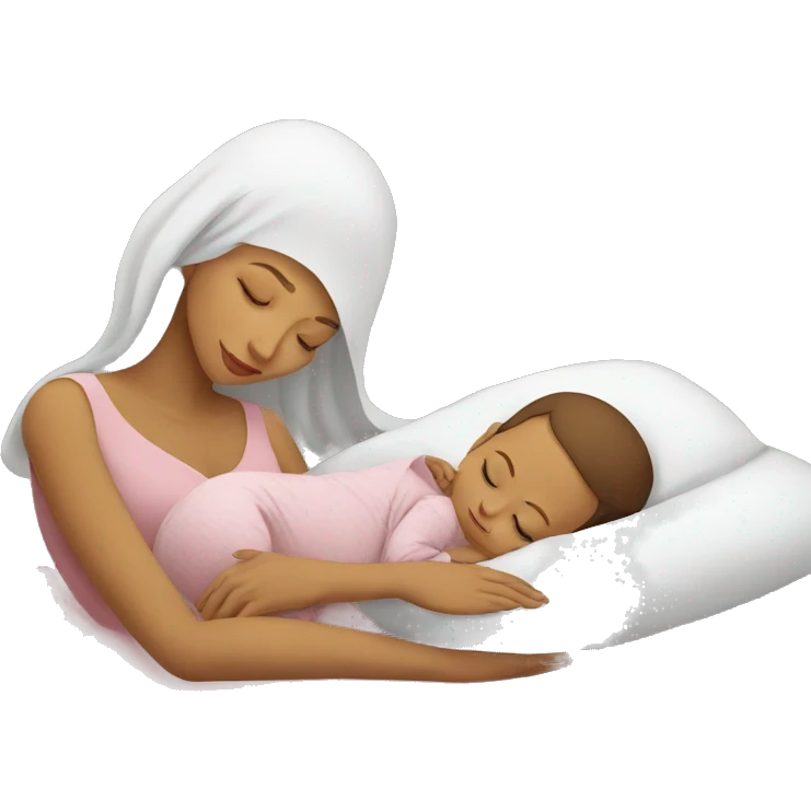 muslim white wife with sleeping baby emoji