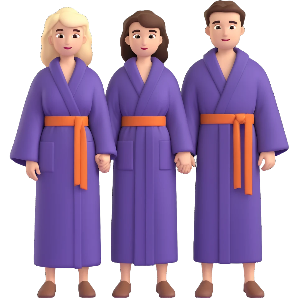 Jerusalem man and buxom woman in historical attire, robes, belts, hair uncovered, no headscarves or religious symbols emoji