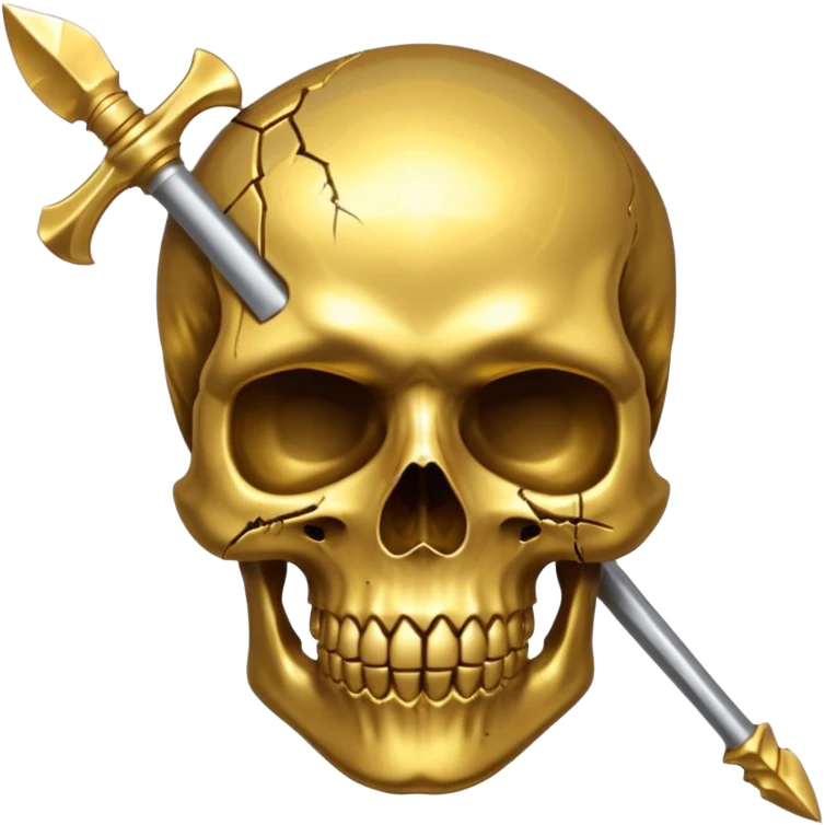 golden skull broke in half by a spear emoji