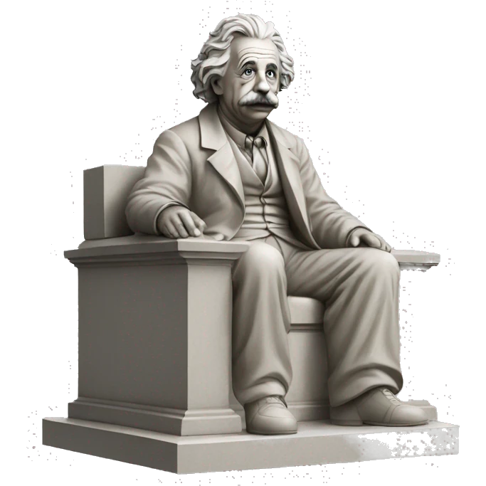 sitting philosopher-statue as albert einstein emoji