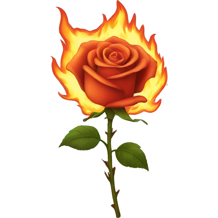 A rose on fire emoji