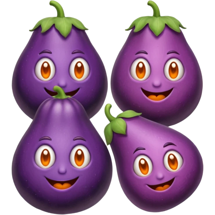 Crazy eggplant with crazy peach emoji
