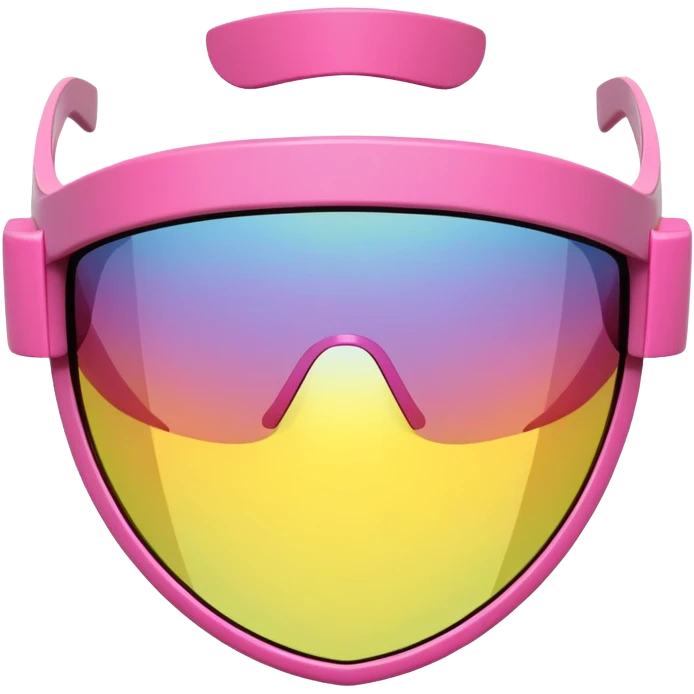 sporty pink shield visor sunglasses with chunky oversized frame, athletic design, sturdy thick appearance, one-piece lens emoji
