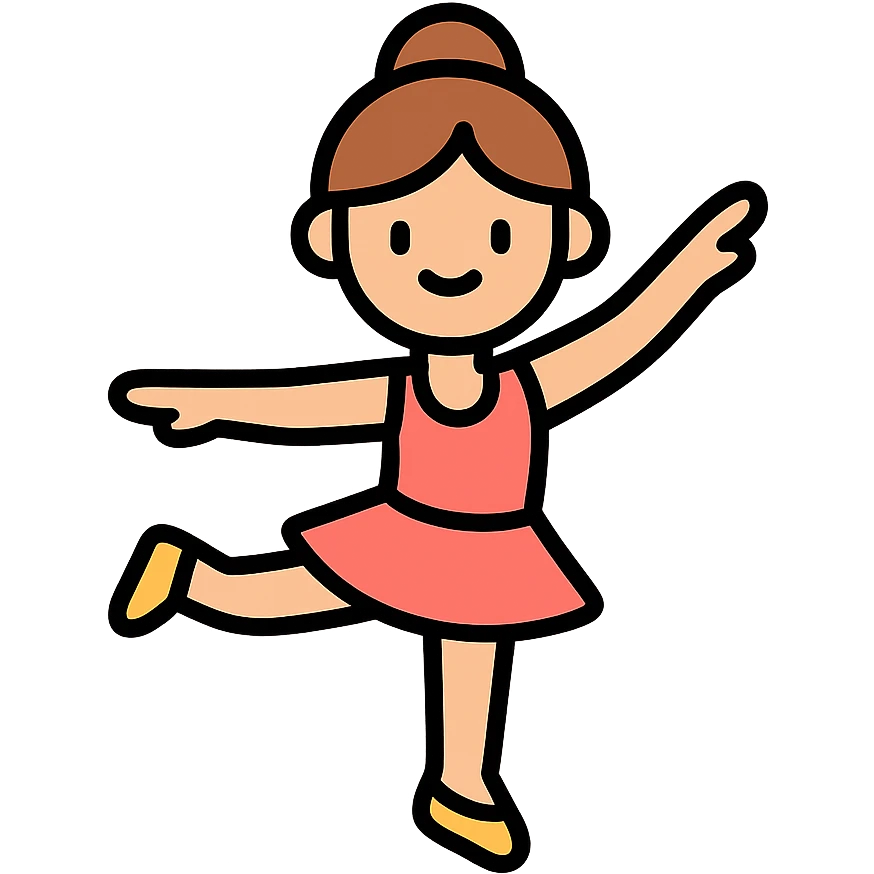 color outline icon of a girl doing ballet emoji