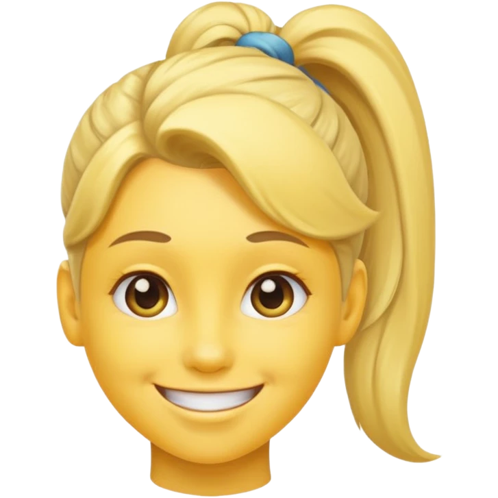 I want to have the regular puke emoji (the round yellow face) but with a pony tail, like Ariana Grande emoji