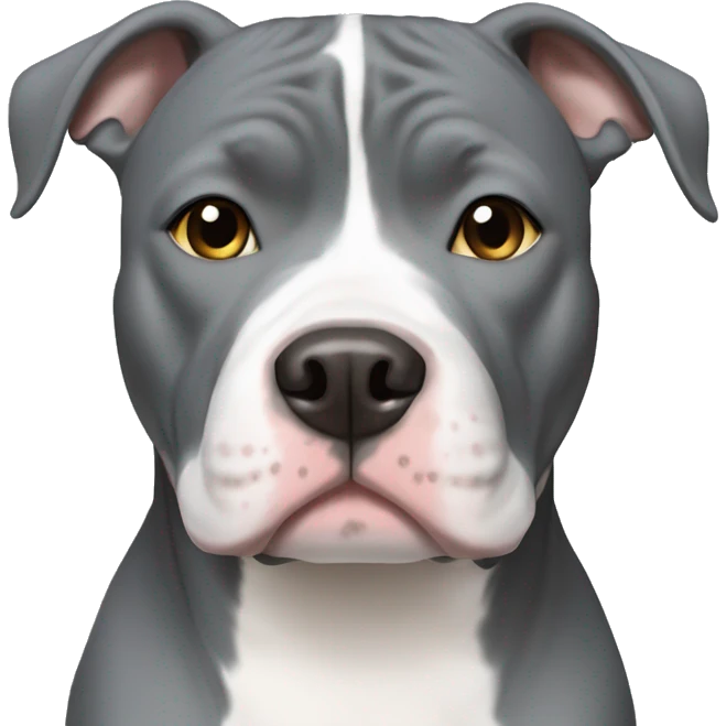 Grey and white Blue nose pitbull emoji