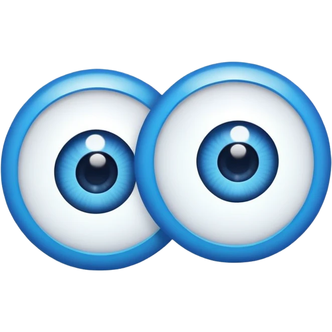 two separate cartoon eyes, simple and friendly emoji