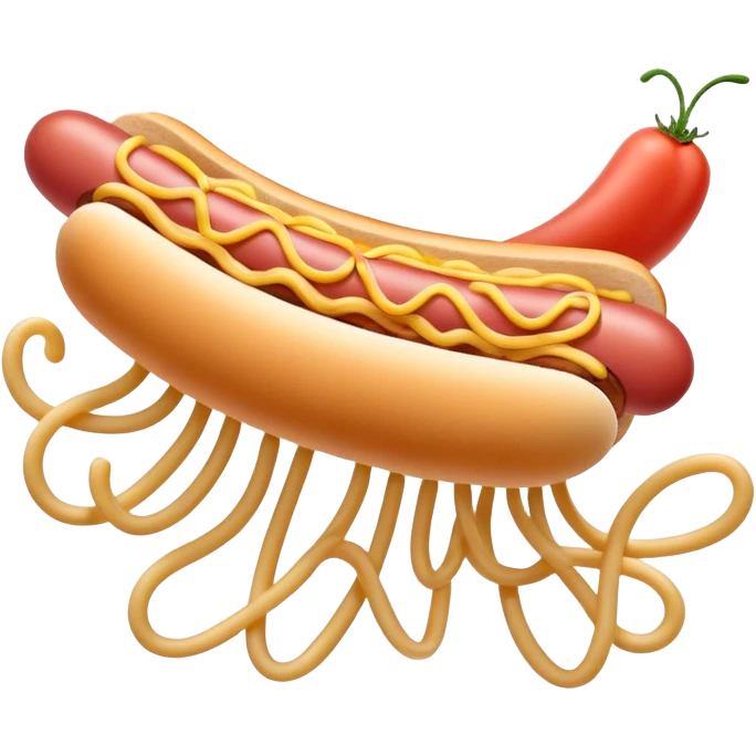 pink hot dog flying spaghetti  emoji