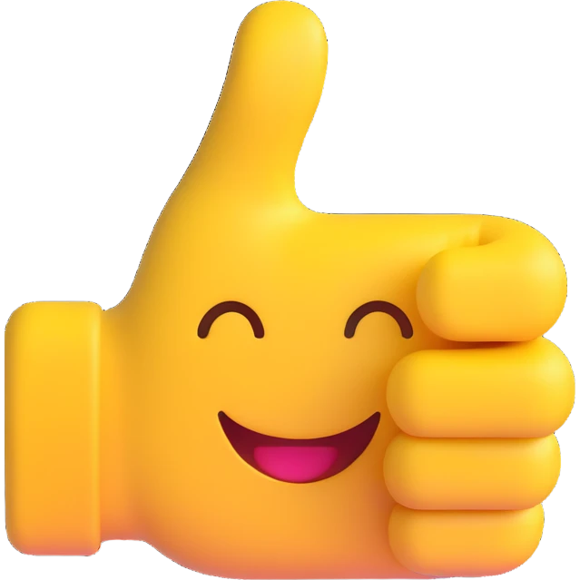 thumbs up emoji 3D style emoji