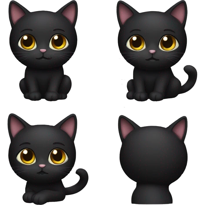 Black shy cat  emoji