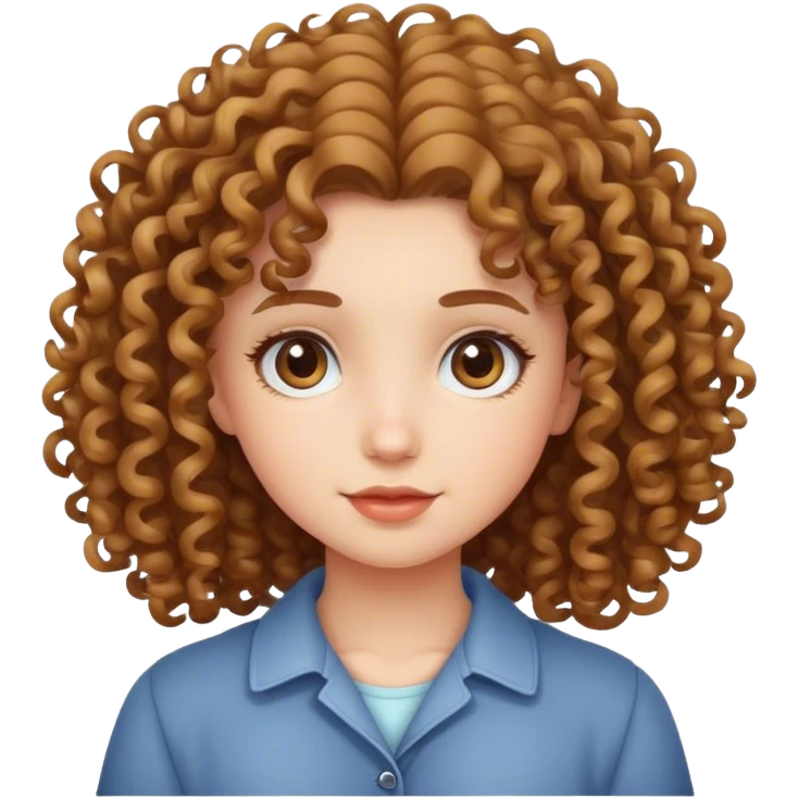 Cute curly hair girl emoji