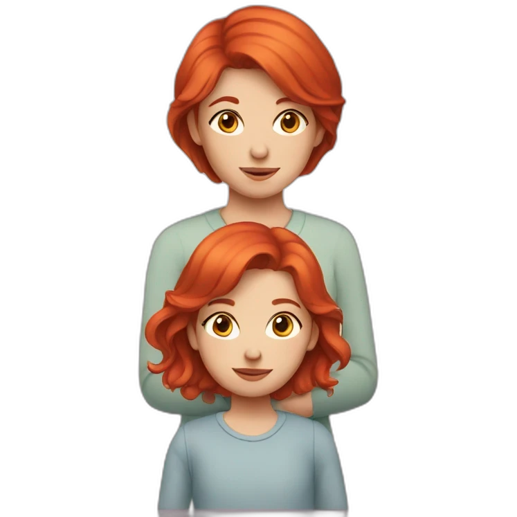 Red-haired girl with a child's face emoji