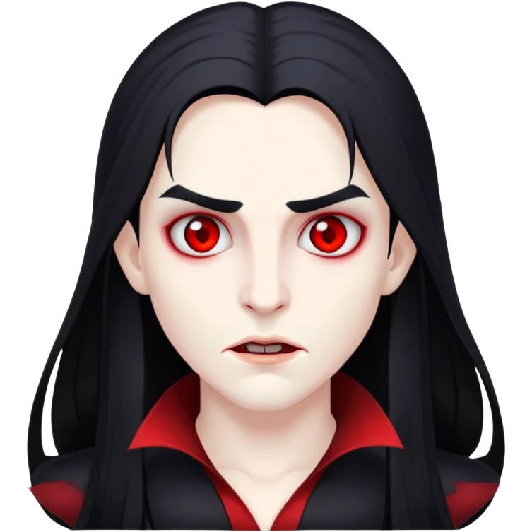 Um vampiro de cabelos longos e olhos vermelhos  emoji