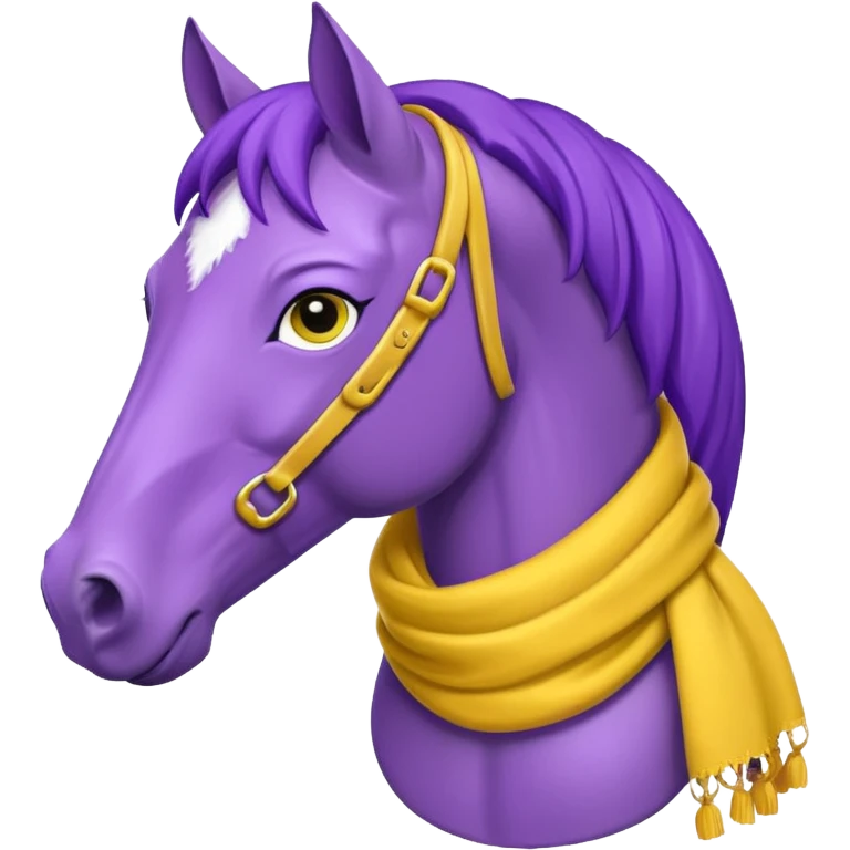 Purple horse wearing yellow scarf
 emoji