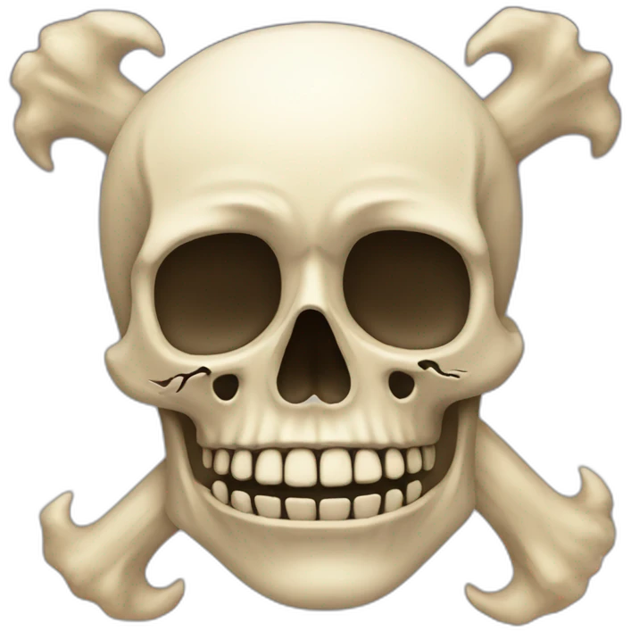 Tête de mort avec une ros emoji