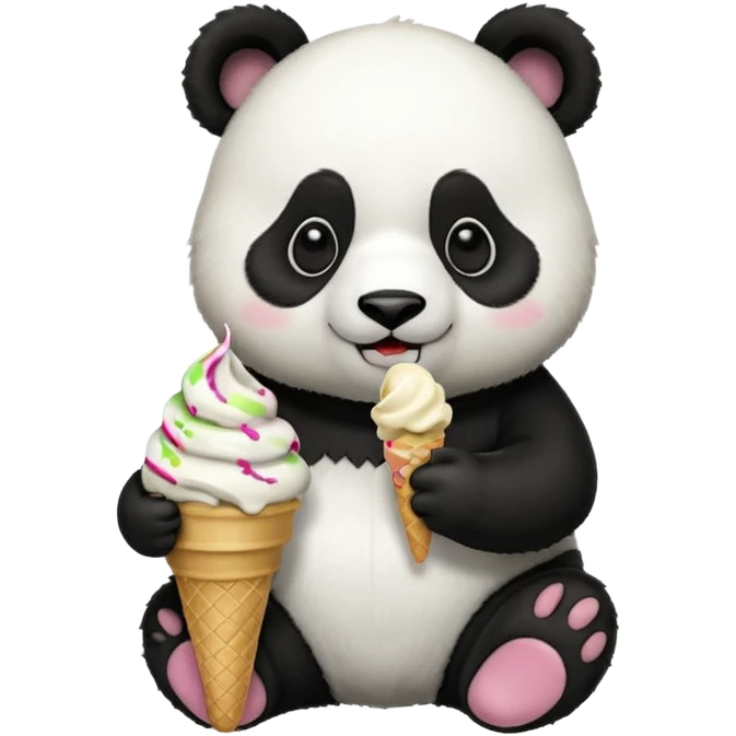 Panda eating ice cream emoji