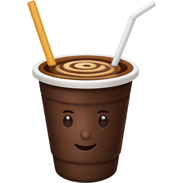 make a cup of colacao with a straw emoji