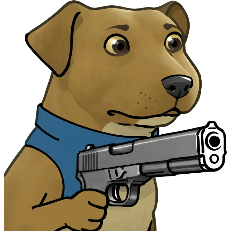 Dog with gun emoji